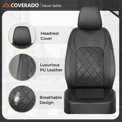 Coverado Car Seat Covers, Seat Covers Full Set, 5 Seats Automotive Seat Cover, Mesh Breathable Seat Protectors, Universal Fit for Most Cars