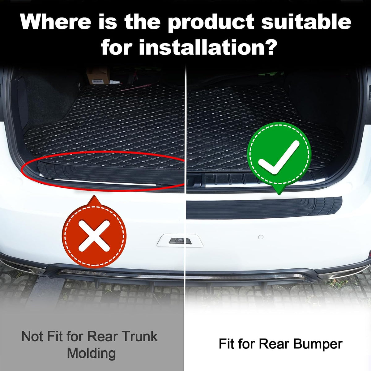 SINGARO Car Rear Bumper Protector, 42inch x3.4inch Car/SUV Universal Rubber Anti-Scratch Trunk Exterior Accessories