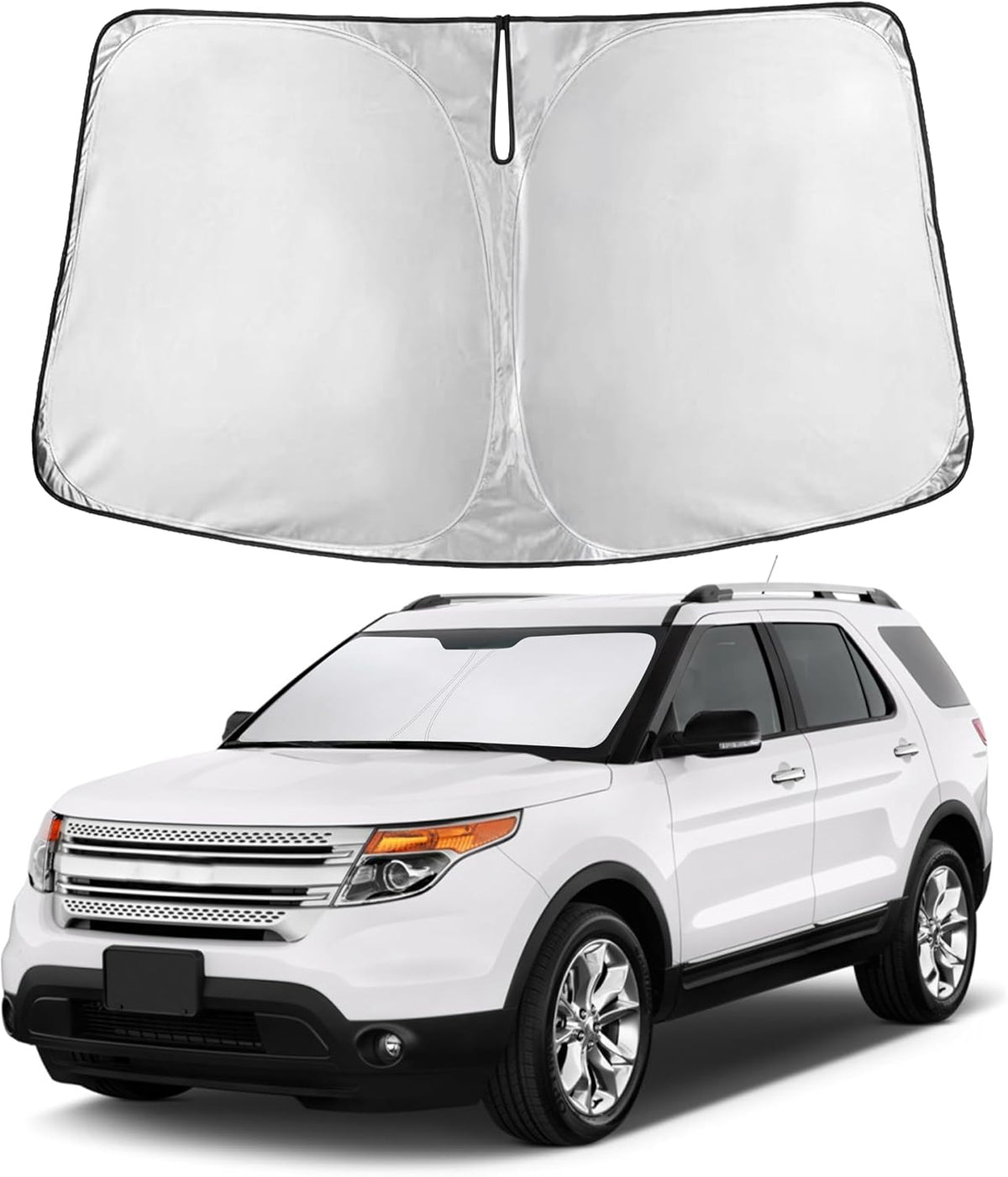 EcoNour Car Windshield Sun Shade | 2025 Upgraded Innovative No-Light-Pass Technology for Maximum Coverage | Foldable Sun Shade Keeps Your Vehicle Cool | Must-Have Car Accessories | Small (59" x 29") - Colors D