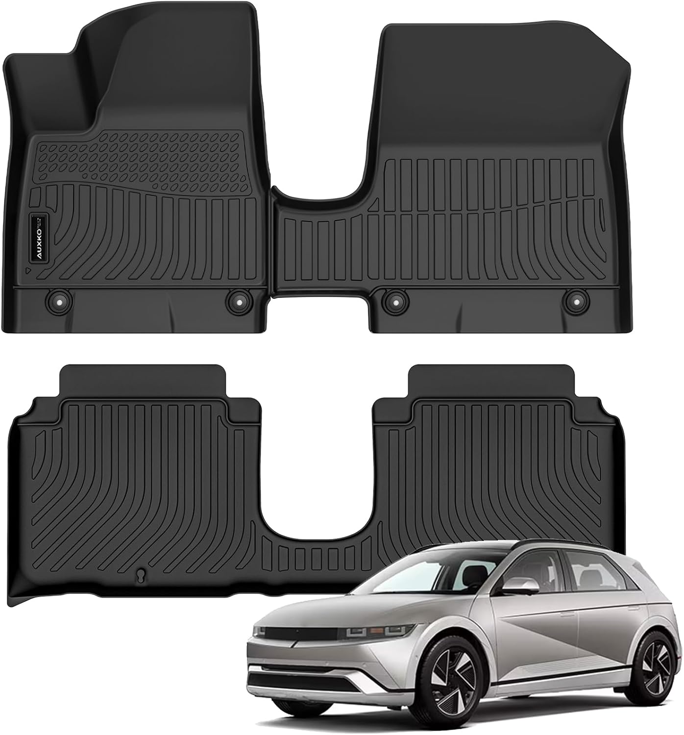 Auxko All Weather Floor Mat & Cargo Mat Fit for 2026 2025 2024 2023 2022 Hyundai Tucson Hybrid(Not PHEV) TPE Liner Tucson Accessory Set All Season Odorless Anti-Slip Floor Liner
