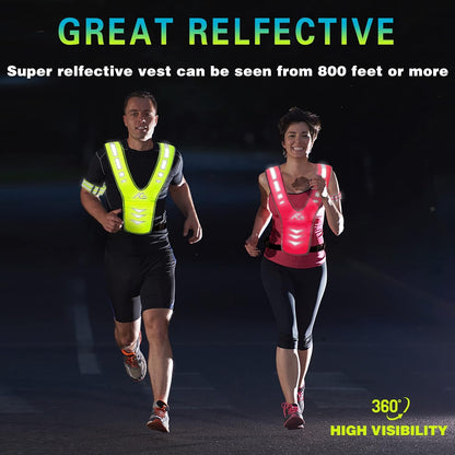 GoxRunx Reflective Running Vest Gear with Reflective Bands for Women Men Safety Reflective Vest for Walking Running Cycling at Night