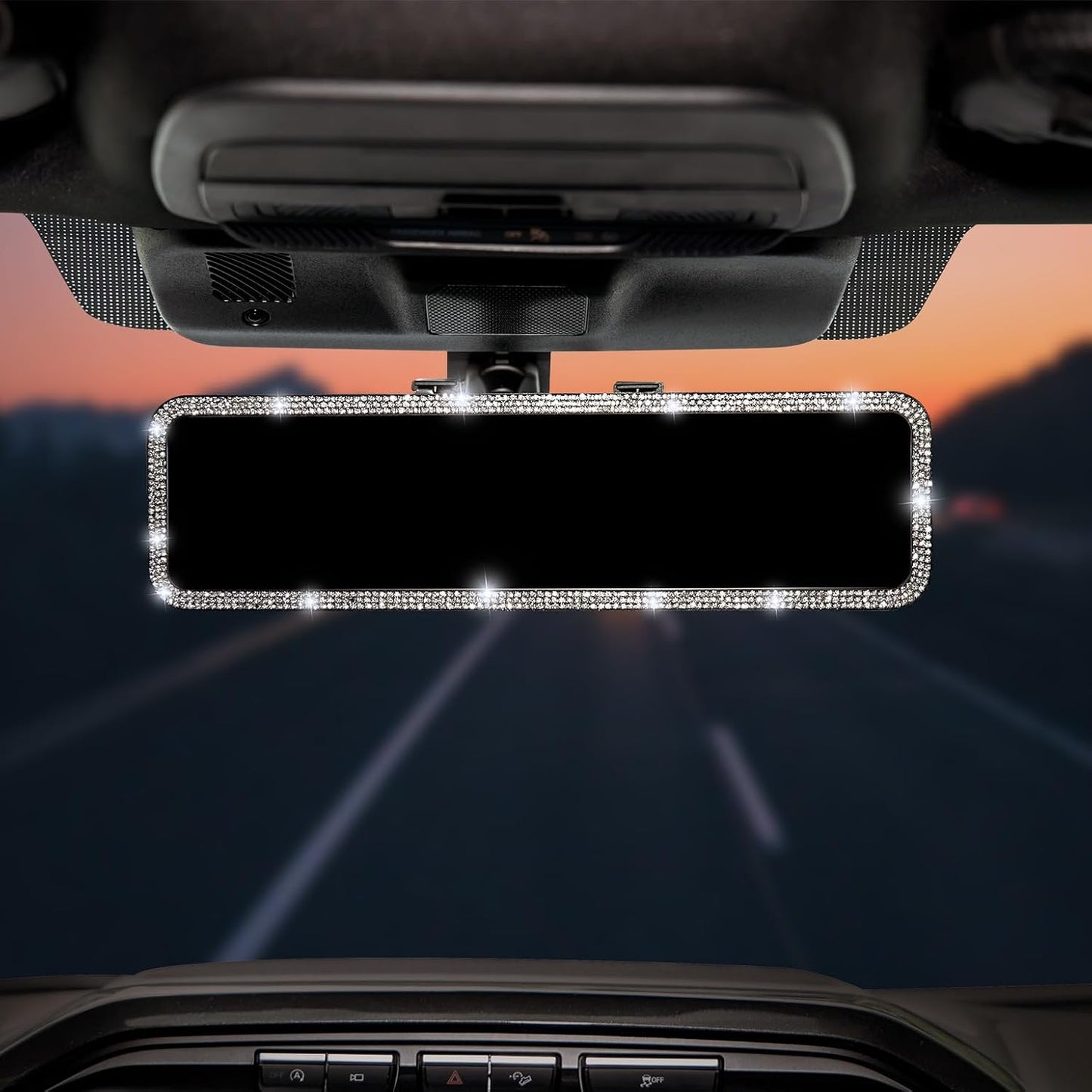 JOYTUTUS Panoramic Rear View Mirror, 12 Inch Wide Angle Clip On Mirror, Universal Car Interior Accessories, Convex Interior Mirror Reduces Blind Spot, Clear Vision Fits Car SUV Trucks