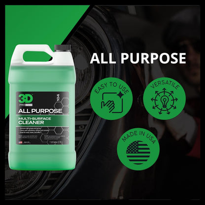 3D All Purpose Cleaner – High-Performance Interior & Exterior Car Cleaner for Vinyl, Leather, Plastic, Fabric, Carpet & More - 16 oz