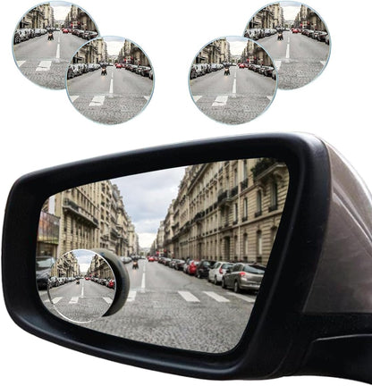 GLSOWEE Car Blind Spot Mirror, 2"" Round Convex Mirror, Frameless HD Glass Rear View Mirror with Wide Angle Adjustable Stick, Universal Vehicle Exterior Accessories for Car SUV Truck (2 PCS)