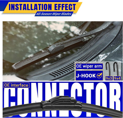 3 wipers Replacement for 2012-2018 Subaru Forester/2015-2019 Subaru Outback, Windshield Wiper Blades Original Equipment Replacement - 26"/17"/14" (Set of 3) U/J HOOK - Colors A