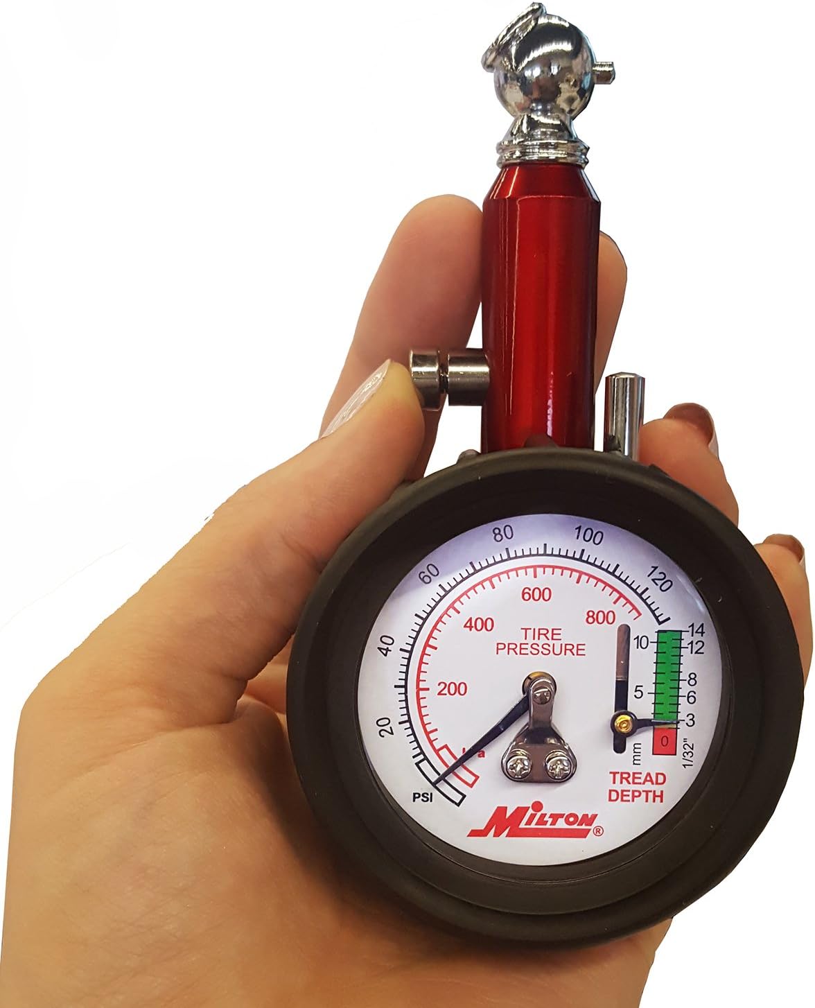 Milton (S-934) Dial Tire Pressure Gauge - Single Head Tire Tread Depth Gauge
