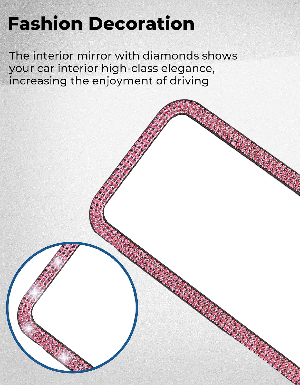 JOYTUTUS Panoramic Rear View Mirror, 12 Inch Wide Angle Clip On Mirror, Universal Car Interior Accessories, Convex Interior Mirror Reduces Blind Spot, Clear Vision Fits Car SUV Trucks