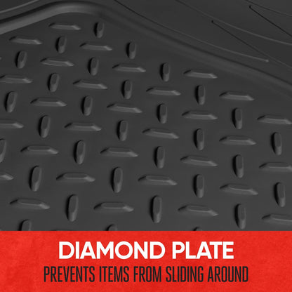 Motor Trend Heavy Duty Utility Cargo Liner Floor Mats for Car Truck SUV, Trimmable to Fit Trunk, All Weather Protection