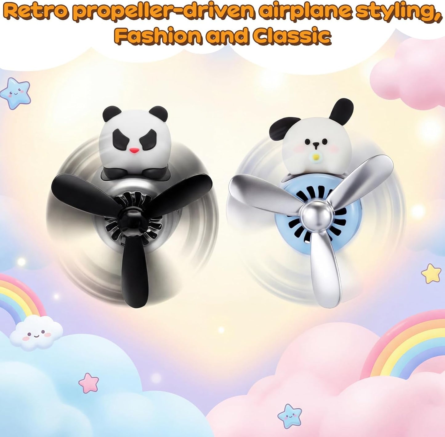 Tallew Car Air Freshener Cute Duck Car Vent Clip Diffuser with Rotating Propeller Outlet Vent 2.5" x 2.4" x 2.1" Easy to Install Included 2 Scents Aroma Tablets Aromatherapy Ornament Auto Accessories