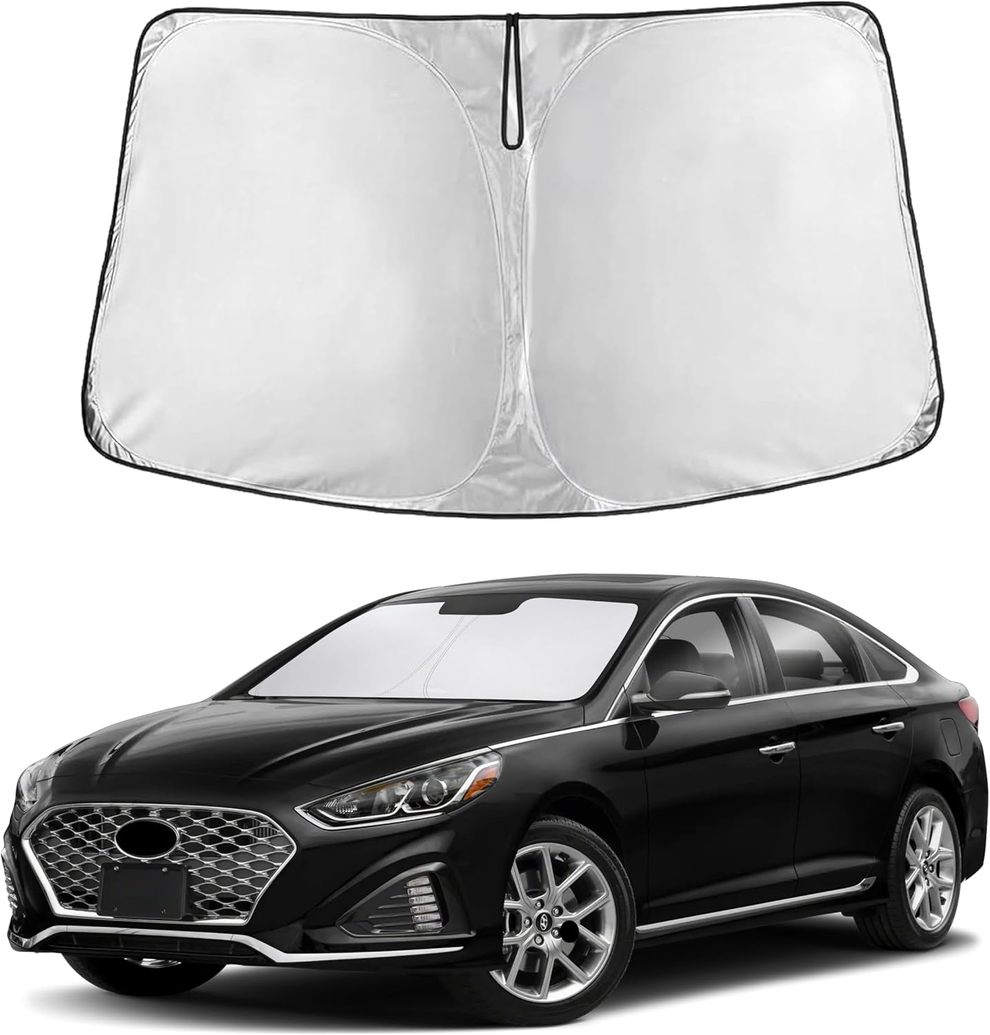EcoNour Car Windshield Sun Shade | 2025 Upgraded Innovative No-Light-Pass Technology for Maximum Coverage | Foldable Sun Shade Keeps Your Vehicle Cool | Must-Have Car Accessories | Small (59" x 29") - Colors J