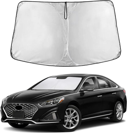 EcoNour Car Windshield Sun Shade | 2025 Upgraded Innovative No-Light-Pass Technology for Maximum Coverage | Foldable Sun Shade Keeps Your Vehicle Cool | Must-Have Car Accessories | Small (59" x 29") - Colors J