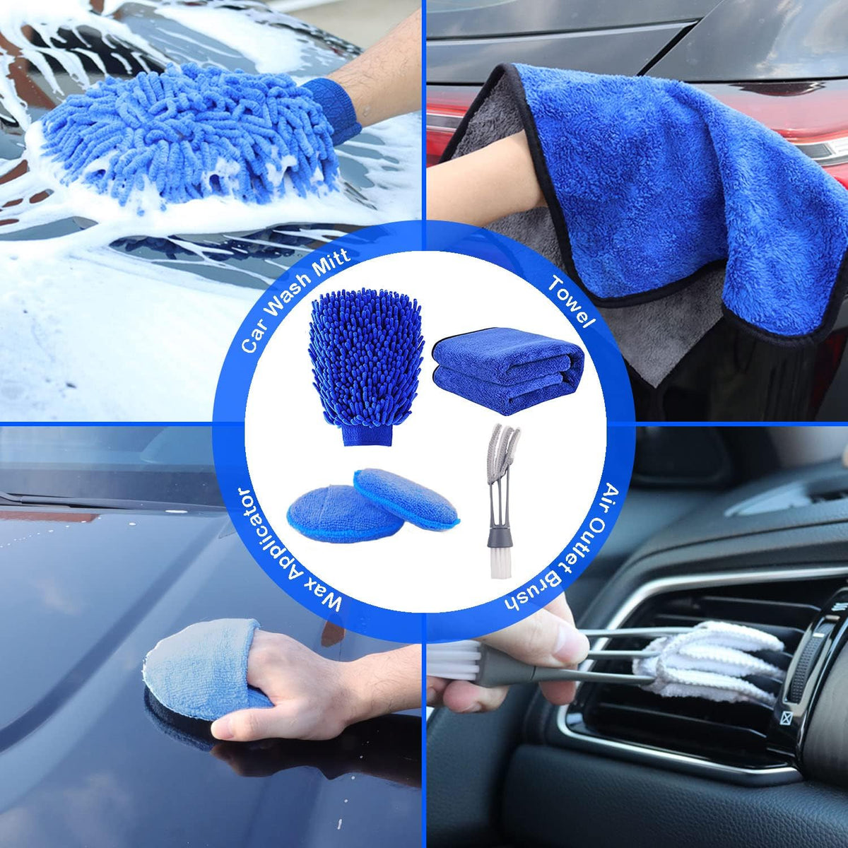 TTRCB 27Pcs Car Detailing Kit, Car Detailing Brush Set, Auto Detailing Drill Brush Set, Car Detailing Brushes, Car Wash Kit, Car Accessories, Car Cleaning Tools Kit for Interior, Exterior, Wheels