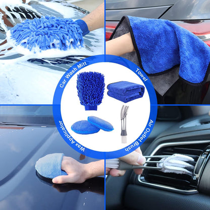 TTRCB 27Pcs Car Detailing Kit, Car Detailing Brush Set, Auto Detailing Drill Brush Set, Car Detailing Brushes, Car Wash Kit, Car Accessories, Car Cleaning Tools Kit for Interior, Exterior, Wheels