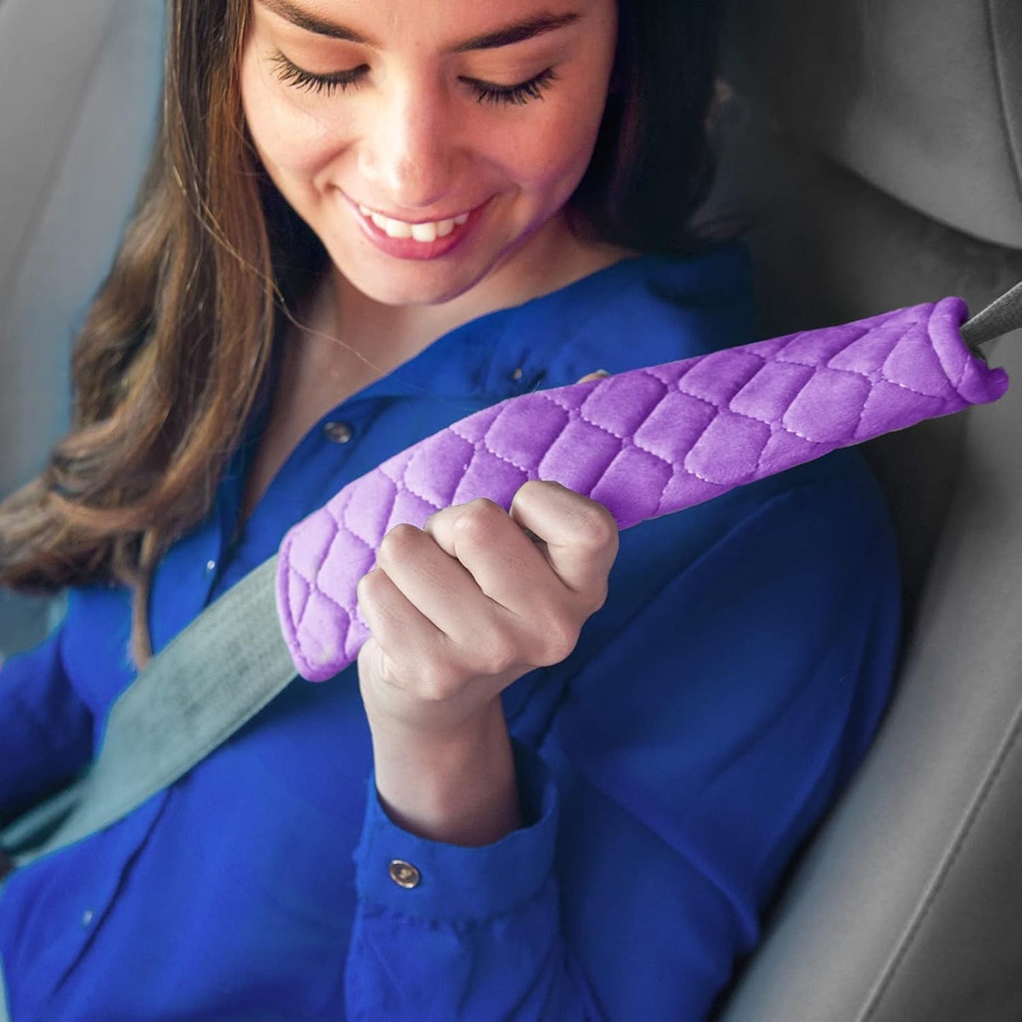 Universal Car Seat Belt Pads Cover,Seat Belt Shoulder Strap Covers Harness Pad for Car/Bag,Soft Comfort Helps Protect You Neck and Shoulder from The Seat Belt Rubbing(2-Pack)