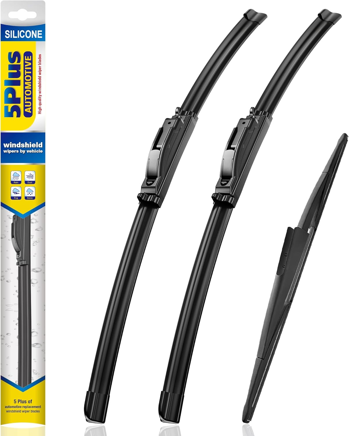 5 PLUS® Silicone Windshield Wipers Replacement for 2007-2014 Ford edge, 2007-2015 Lincoln MKX Wiper Blades(Set of 3),Automotive Replacement Windshield Wiper Blades For My Car-26"/20"/14" - Colors A