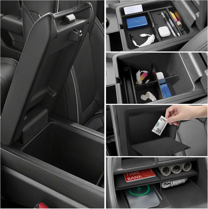 Glove Box Dividers Organizer Compatible with Toyota 2016-2020 2021 2022 2023 Tacoma Accessories Black ABS Material Center Console Organizer