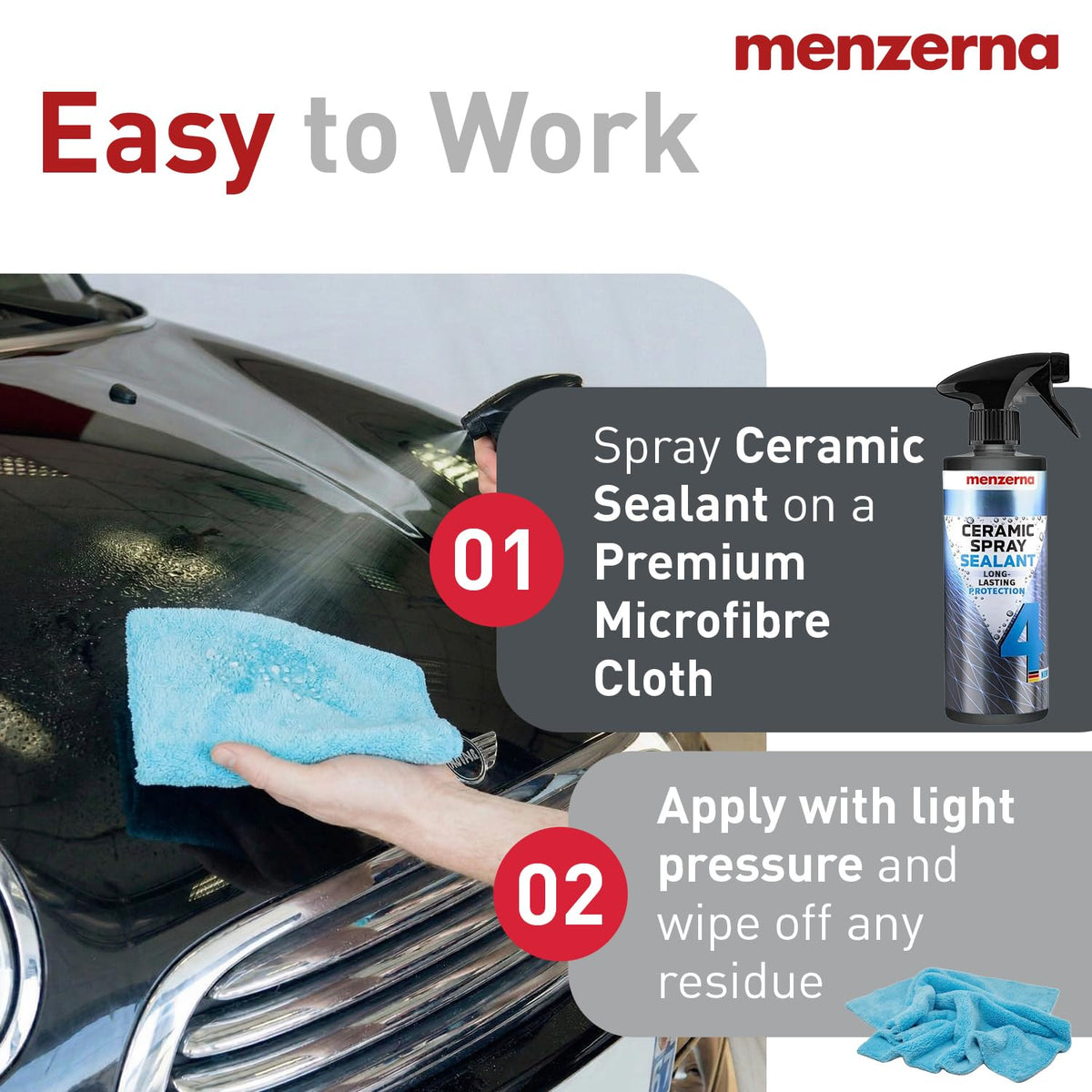 menzerna “Super Finish Plus 3800” Car Polishing I Deep Gloss Polish for a Perfect Mirror-Like Finish I Polishing Compound for Micro Scratches & Holograms on Cars & SUVs I Silicone Free I 8 fl oz.