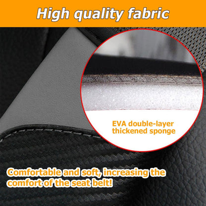 Osilly 2PCS Car Seat Belt Cover, Carbon Fiber Seatbelt Shoulder Protection, Soft Car Seat Belt Strap Cushion Protect Your Neck and Shoulder, Car Accessories Seat Belt Pad for Car Truck (Red)