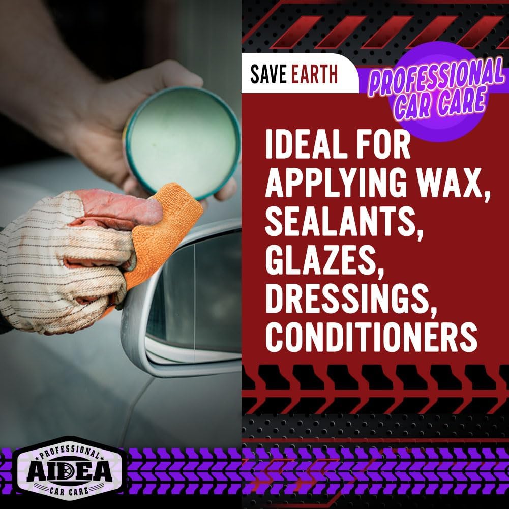 AIDEA Microfiber Applicator Pad-8Pack, Car Wash Sponge, Premium Microfiber Sponge and Cleaning Pads, Perfect for Effortless Wax, Sealant, and Conditioner Application, Car Detailing Supplies, Blue