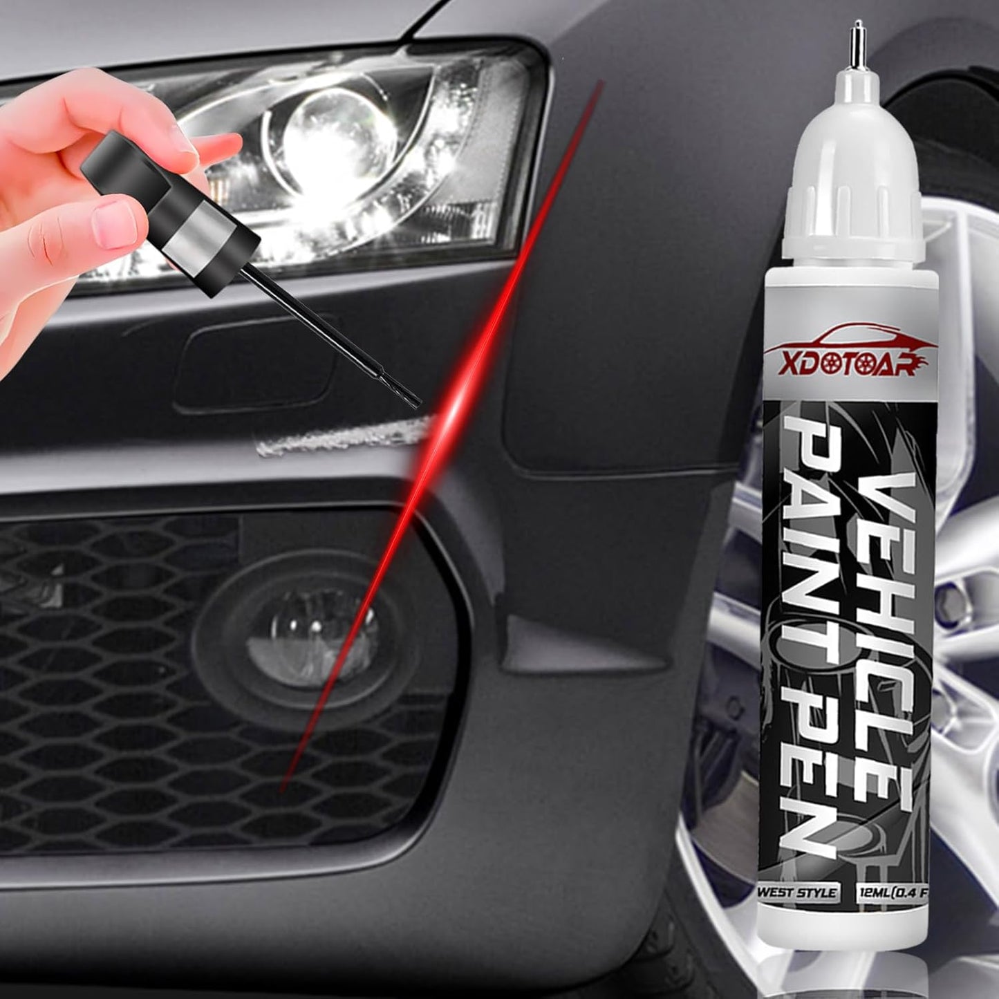 Black Touch Up Paint for Cars, Color Accurate Car Touch Up Paint, Professional Automotive Scratch Repair, Lasting Auto Scratch Remover, Quick Dry, Easy to Use, Safe and Waterproof, Versatile Use