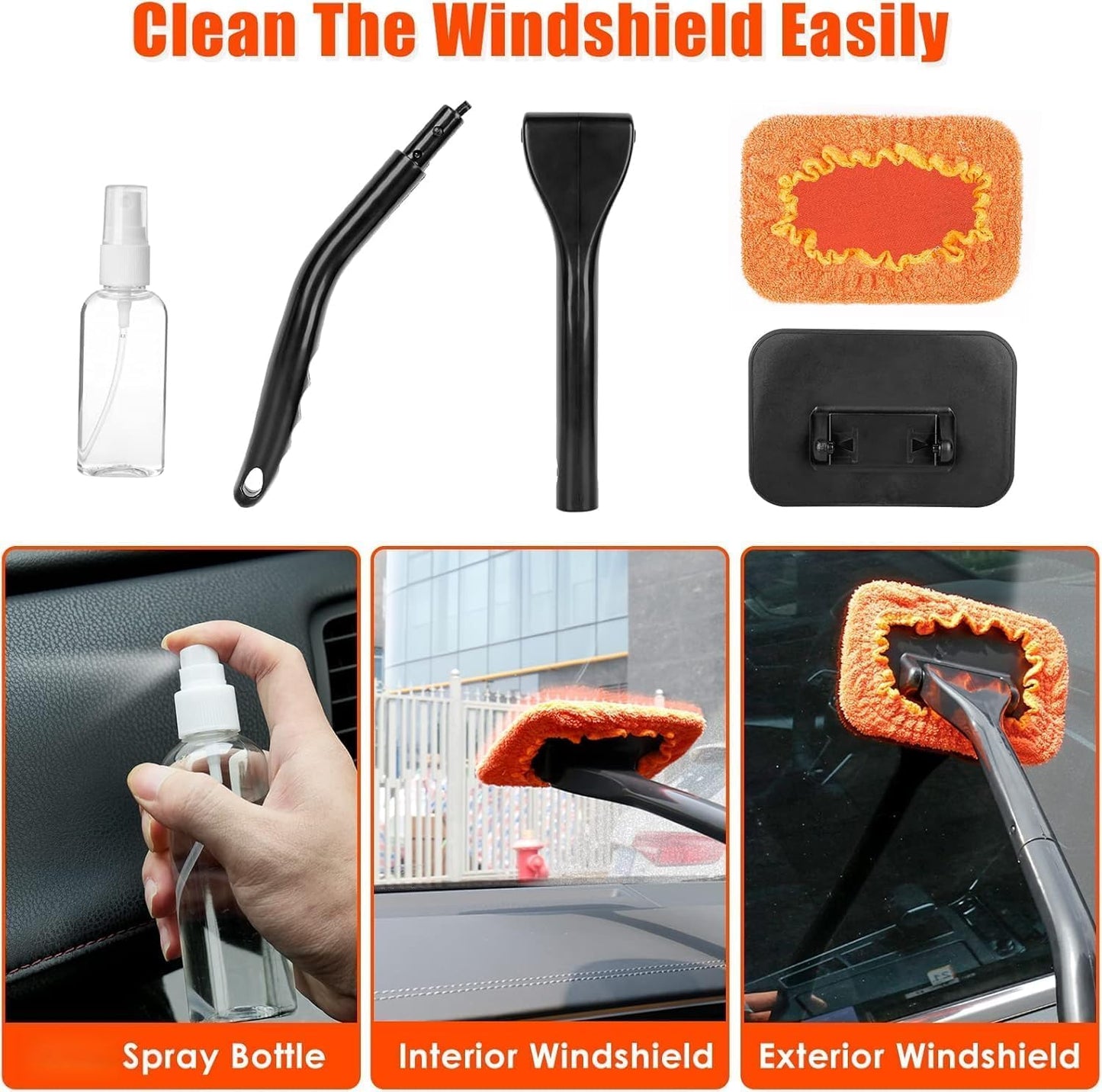 17pcs Car Cleaning Kit, Pink Car Interior Detailing Kit with High Power Handheld Vacuum, Detailing Brush Set, Windshield Cleaner, Cleaning Gel, Complete Auto Accessories for Women Gift