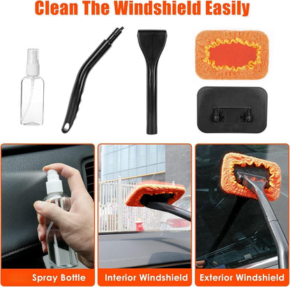17pcs Car Cleaning Kit, Pink Car Interior Detailing Kit with High Power Handheld Vacuum, Detailing Brush Set, Windshield Cleaner, Cleaning Gel, Complete Auto Accessories for Women Gift
