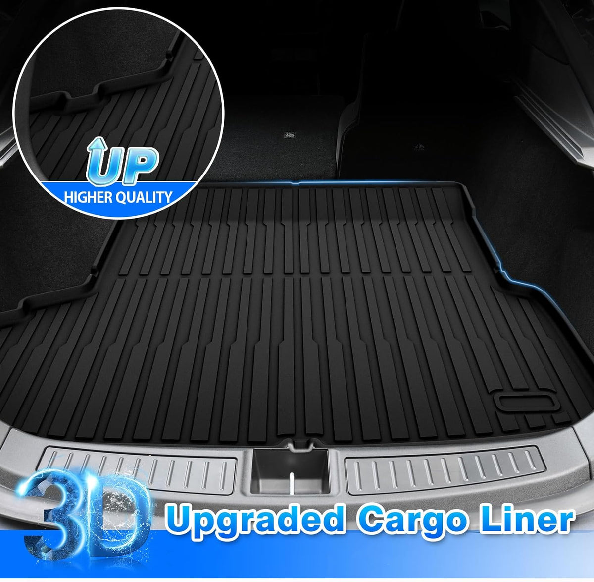 Rav4 Cargo Liner - Trunk Mat for Toyota RAV4 2019-2024 2025, All Weather Cargo Mat for rav4 Accessories, Heavy Duty (Fit for All Models)