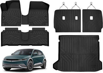 Auxko All Weather Floor Mat & Cargo Mat Fit for 2026 2025 2024 2023 2022 Hyundai Tucson Hybrid(Not PHEV) TPE Liner Tucson Accessory Set All Season Odorless Anti-Slip Floor Liner