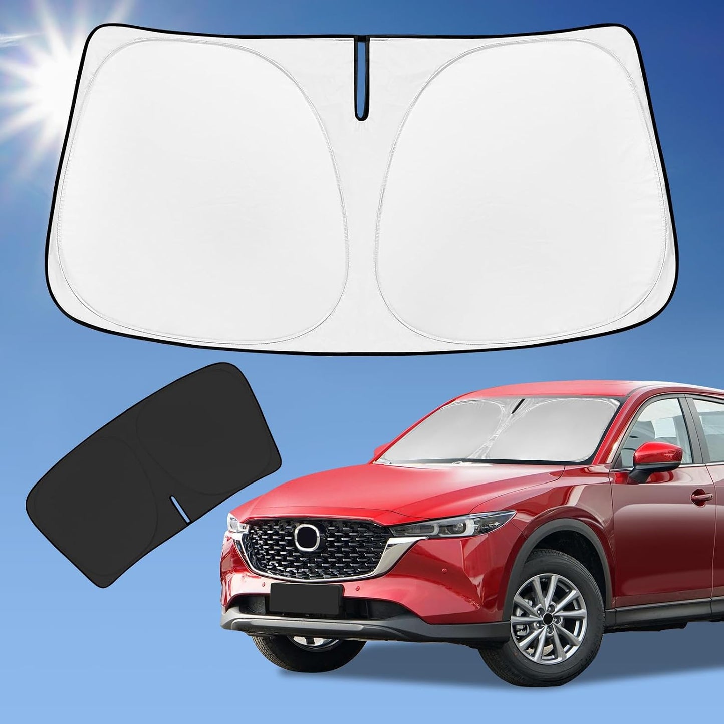 for Toyota Tacoma 2016-2023 2024 2025 2026 Sun Shade Sunshade Windshield Cover - 4 Layers Front Window Shade Custom Fit Tacoma 2Dr 4Dr Pickup Sun Visor 240T Shade Blocks UV Rays Car Accessories - Colors D