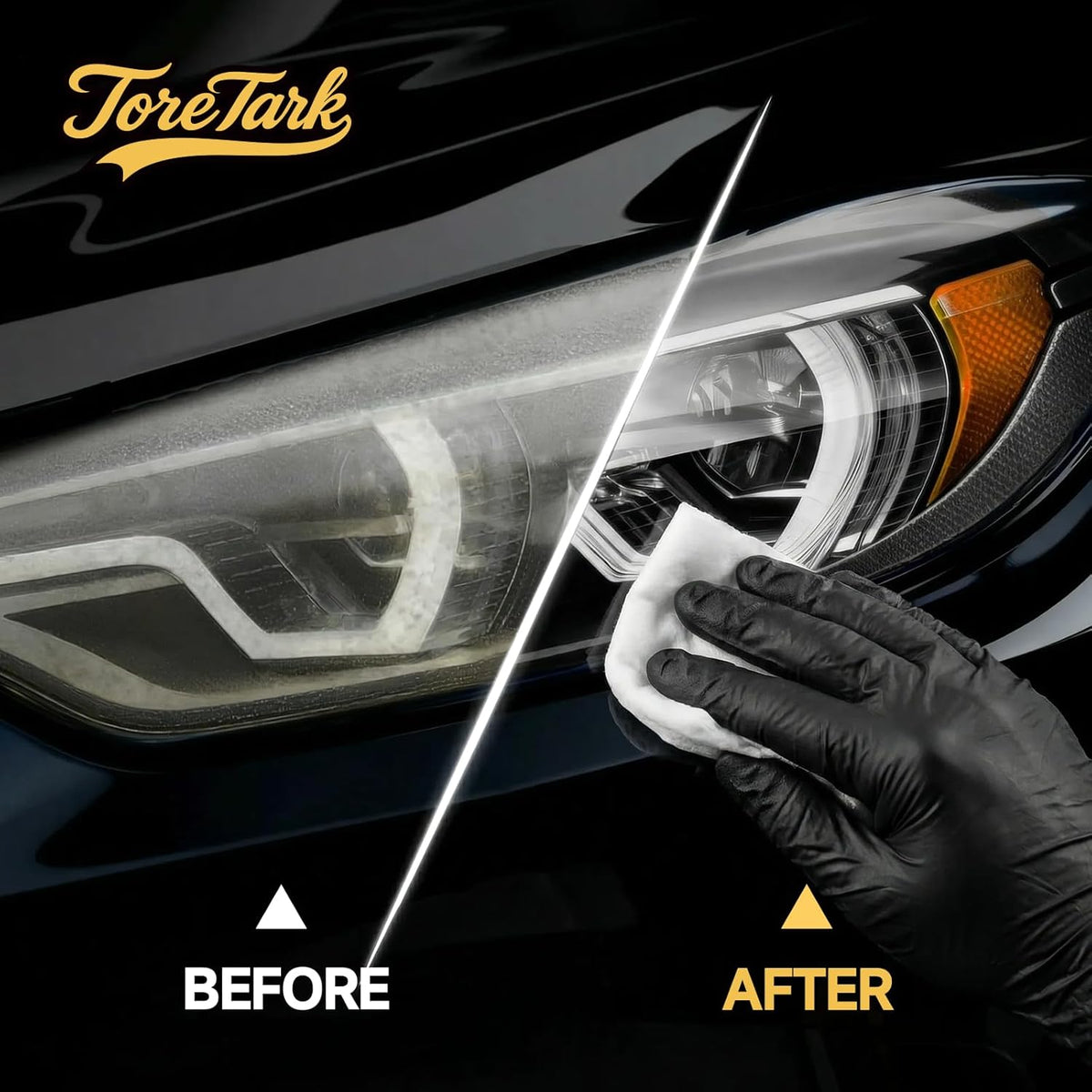 toretark Headlight Restoration Kit Wipes, 5-Min Fix, Restoring to Like-New Condition, Safe for OEM Lens, Headlight Restoration Wipes & Cleaning Wipes, Headlight Cleaner and Restorer Kit