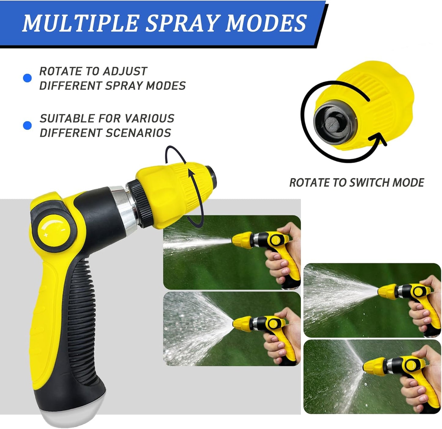 Foam Gun Car Wash Sprayer + Washing Sponge & Absorbent Towel, Hose Nozzle Foam Cannon Car Washing Kit, for Garden Cleaning, Pet Showering (Blue)