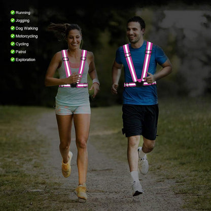 Reflective Vest Running Gear, 2Pack High Visible Safety VES for Cycling Jogging Running Walking, Adjustable for Men Women