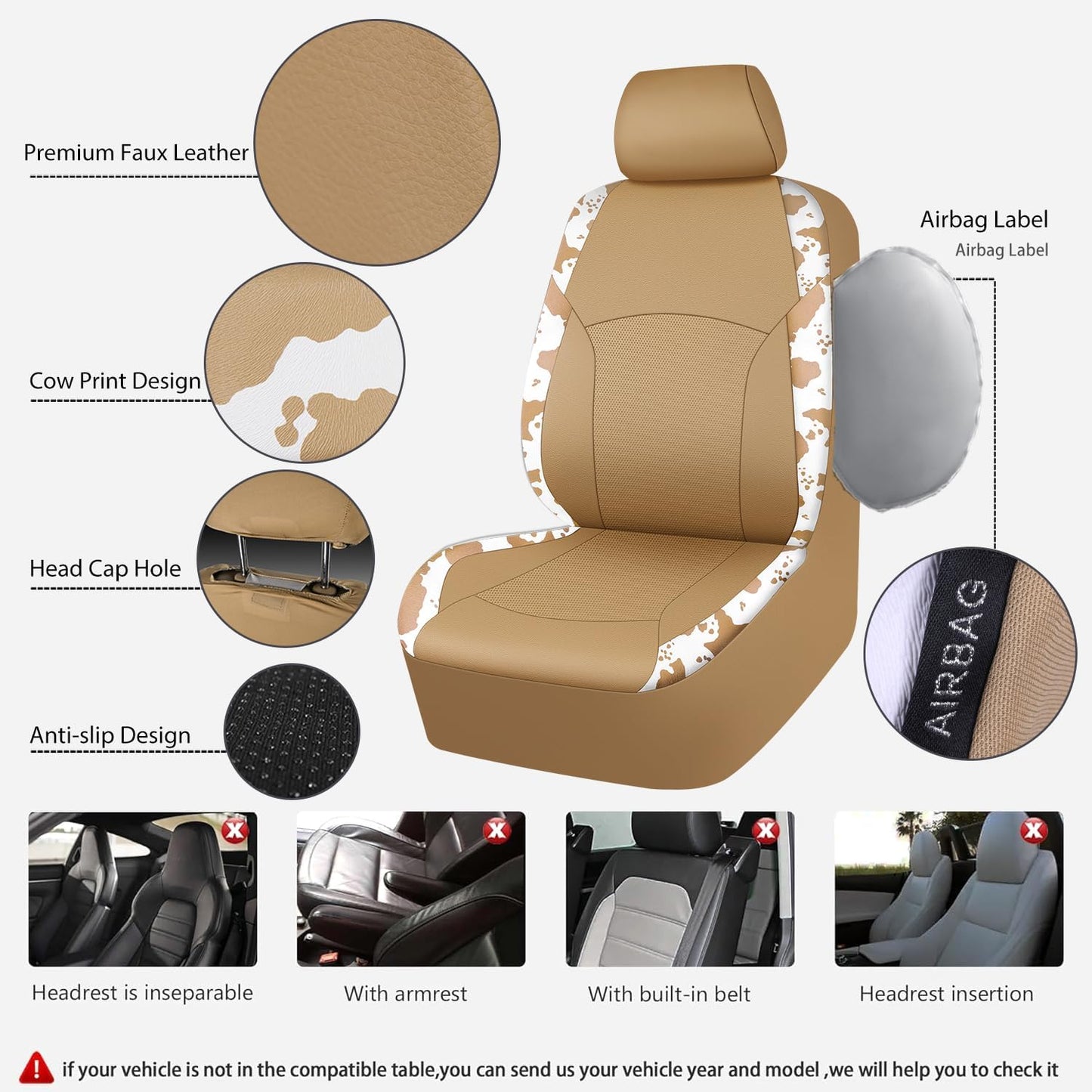 CAR PASS Waterproof Universal Car Floor Mats, Leopard Print Car Mats Fit for SUV,Vans,sedans, Trucks,Set of 4pcs Car Carpet with Driver Heel Pad and Nibs Backing, Leopard Car Accessories Gray Leopard