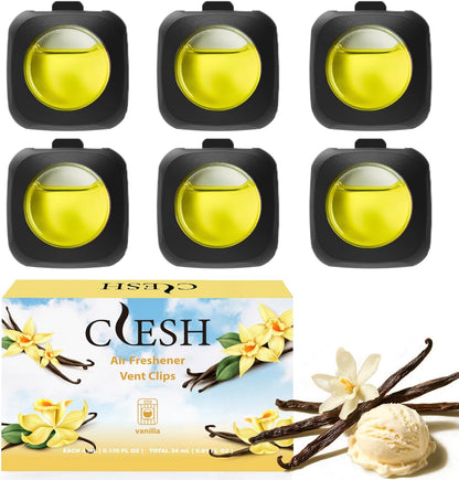 Car Air Fresheners, 6 Pack, Citrus, Car Fresheners Vent Clips, Long Lasting Air Freshener, Car Refresher for Men Women