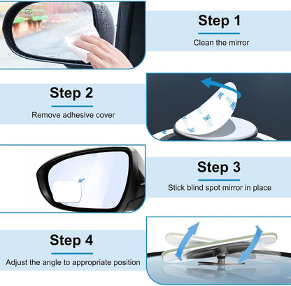 BFXM Blind Spot Mirrors 2 Pack, Car Accessories Frameless Side Mirror Blindspot Convex HD Glass, Side View Mirror Blindspot with Wide Angle Adjustable Stick for Car SUV and Trucks
