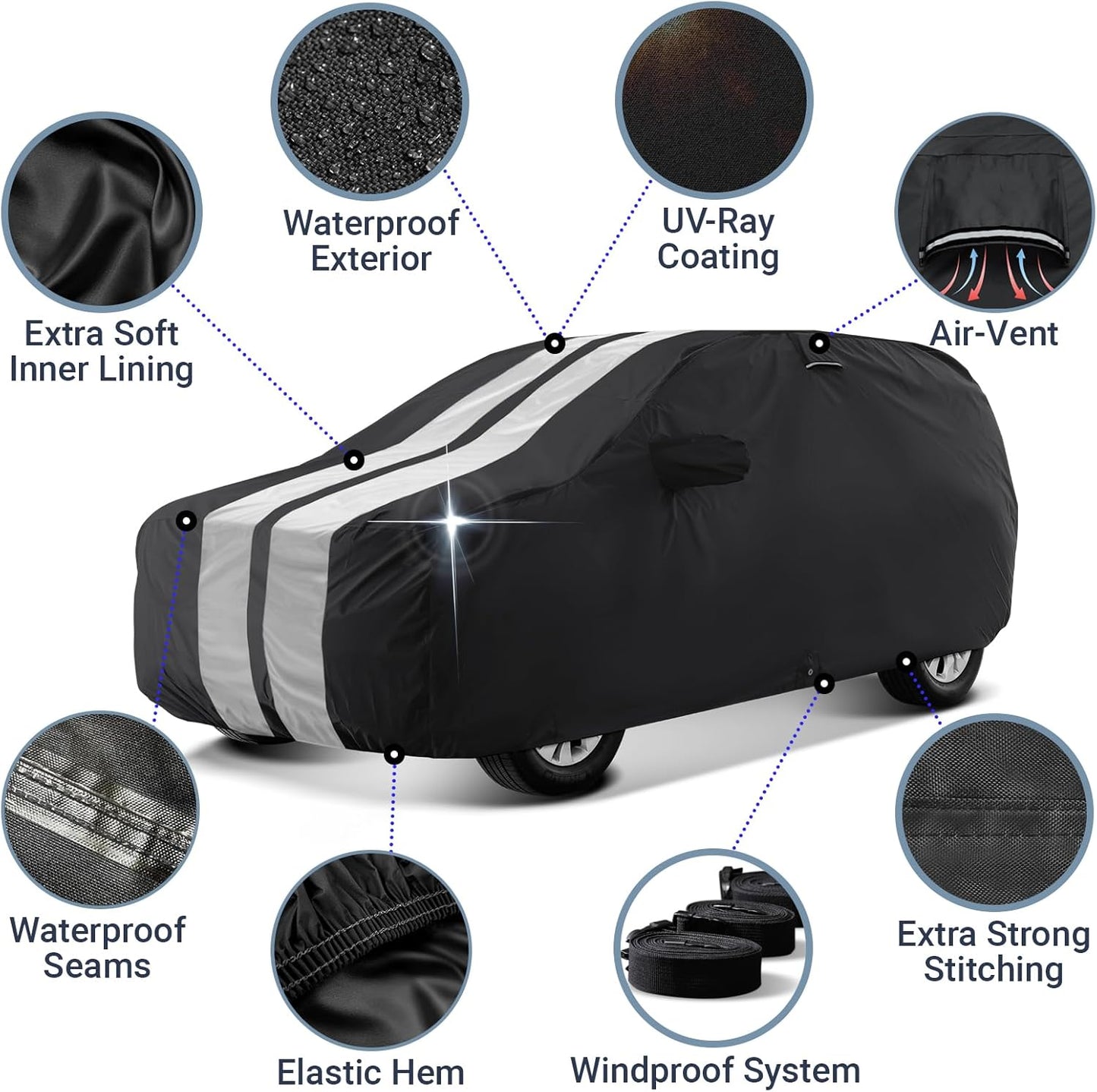 iCarCover Premium Car Cover for 1990-2017 Lexu s LS400, LS430, LS460 Heavy Duty Waterproof All-Weather Automobiles Custom Fit Indoor Outdoor UV Snow Protection Covers with Straps and Bag - Colors A