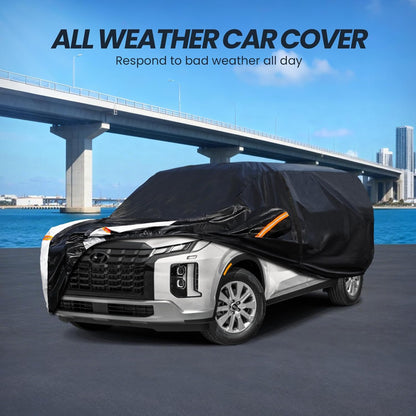 Large SUV Car Cover for Chevy Suburban 100% Waterproof All Weather, Heavy Duty Outdoor Full Exterior Covers Rain Sun Wind UV Protection. - Colors C