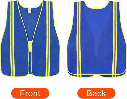 High Visibility Reflective Safety Vest for Men Women Class 2 Hi Vis Mesh Fabric Safety Work Jacket with Elastic Band