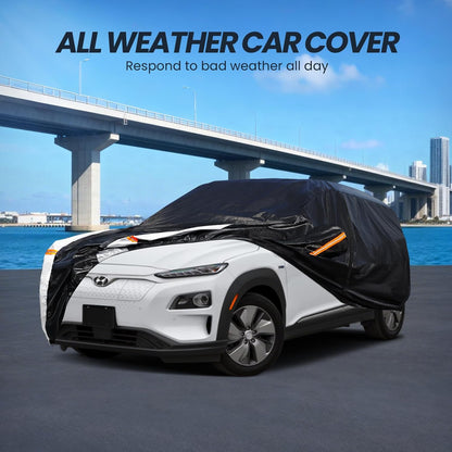 Large SUV Car Cover for Chevy Suburban 100% Waterproof All Weather, Heavy Duty Outdoor Full Exterior Covers Rain Sun Wind UV Protection. - Colors A