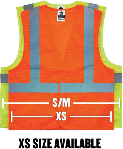 Ergodyne GloWear Reflective Safety Vest, Yellow, Orange, Mesh, Adults, Unisex, Hi-Visibility Safety Vest, Vest