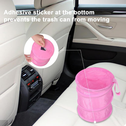 Car Trash Can, 2 Packs Mini Collapsible Pop-up Car Garbage Can, Waterproof Hanging Car Trash Bag with Velcro, Car Trash Bin, Black