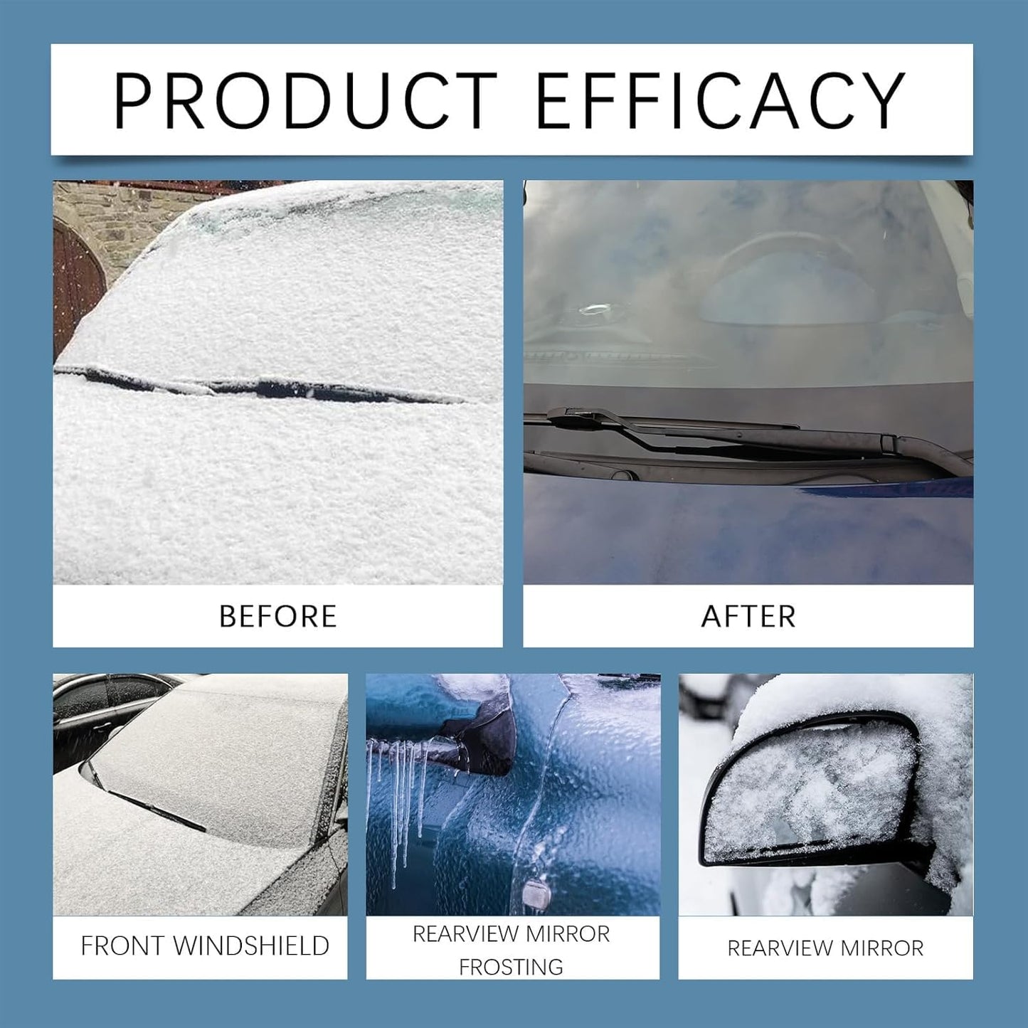 2pcs Deicing Agent, Window Snow Spray, Deicing Spray, Melting Spray, Deicer for Car Windshield, Winter Car Essentials, Fast Ice & Snow Melting Spray（120ml）