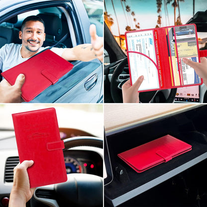RSAquar Car Registration and Insurance Holder, Vehicle Glove Box Organizer Cool Car Accessories, Auto Truck Document Holder for Cards, Driver License, Black Glitter