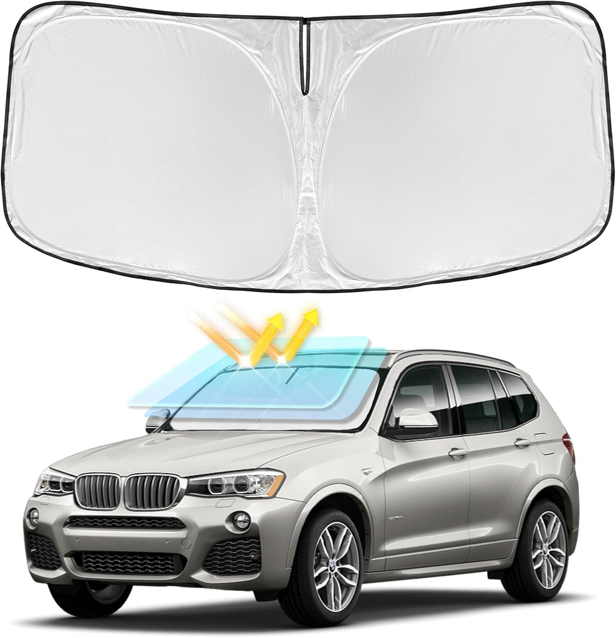 for Toyota Tacoma 2016-2023 2024 2025 2026 Sun Shade Sunshade Windshield Cover - 4 Layers Front Window Shade Custom Fit Tacoma 2Dr 4Dr Pickup Sun Visor 240T Shade Blocks UV Rays Car Accessories - Colors E