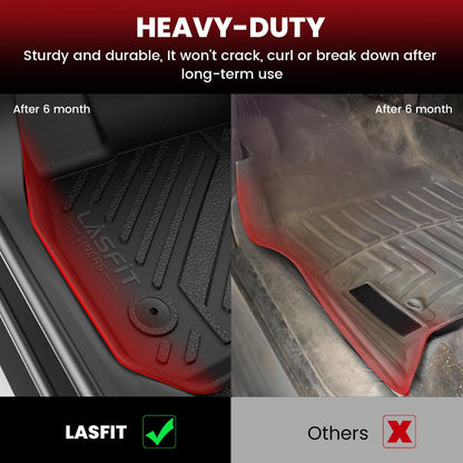 LASFIT Floor Mats for Honda CR-V 2026 2025 2024 2023 (Gasoline & Hybrid & e:FCEV), All Weather TPE Custom Fit Anti-Slip Pet Friendly Car Liners, 1st & 2nd Row Black