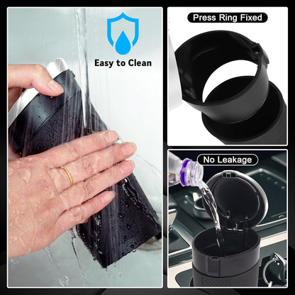 Car Trash Can Bin with Lid - 2 Packs Mini Car Garbage Can Cup Holder-Black Small Leakproof Vehicle Trash Garbage Can Bin-Automotive Car Organizers and Storage for Back Seat SUV Truck Accessories