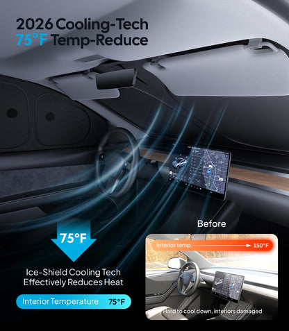 Wigoo 2026 Upgrade 8PCS Full Set Window Sunshade for Toyota 4Runner 2010-2024 [7-Layer Cooler & Blacker, Ice-Crystal Tech] with Windshield for Sun Block, Baby, Camping, Privacy Napping, Relax