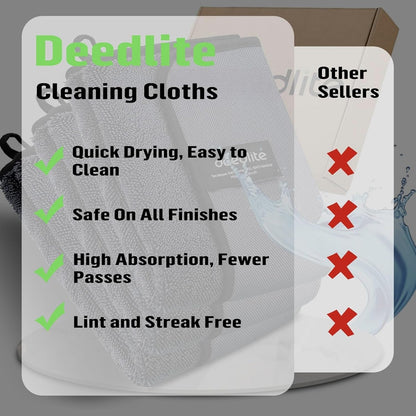 Deedlite Bath Wipes Shower Cleaning Cloths, Premium Car Drying Towel | Ultra Absorbent Twisted-Loop Design| Microfiber Towel for Car, Shower Cabin, Household