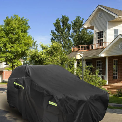 Car Cover Waterproof All Weather for Automobiles, Outdoor Full Exterior Covers for Sedan Black(Suggest Car Length from 194"-208")