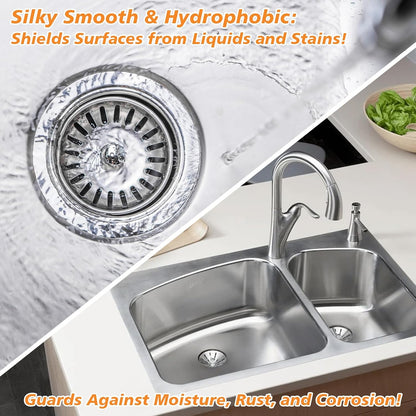 Ceramic Coating Spray Kit – Nano Protective Sealant for Kitchen & Bathroom | Hydrophobic, Anti-Fingerprint & Stain-Resistant Surface Coating, Long-Lasting Shine